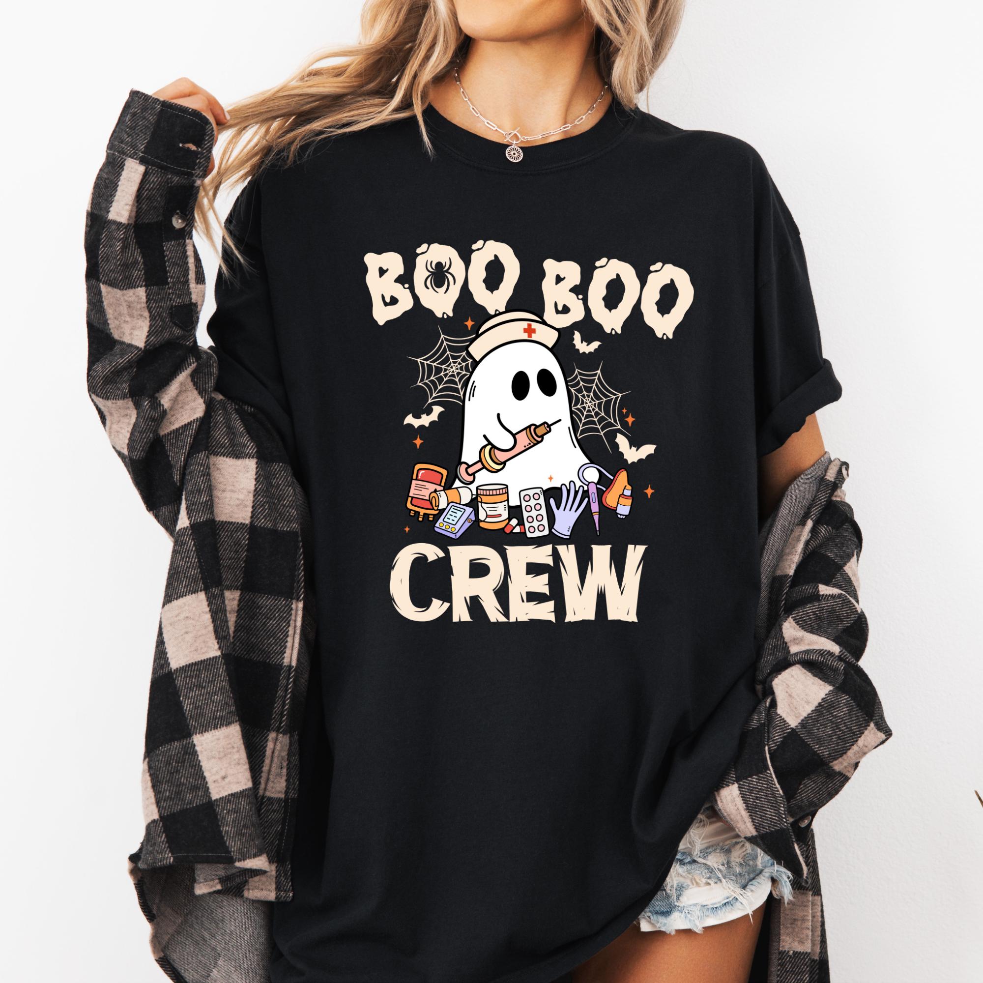 Comfort Colors Halloween Nurse Boo Boo Crew Tee Halloween Rn Halloween Ghost Boo Nurse Tee (4)