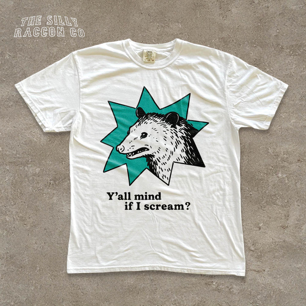 Retro Possum Comfort Colors Y'All Mind Scream Sarcastic Retro Animal Anxiety Introvert (4)