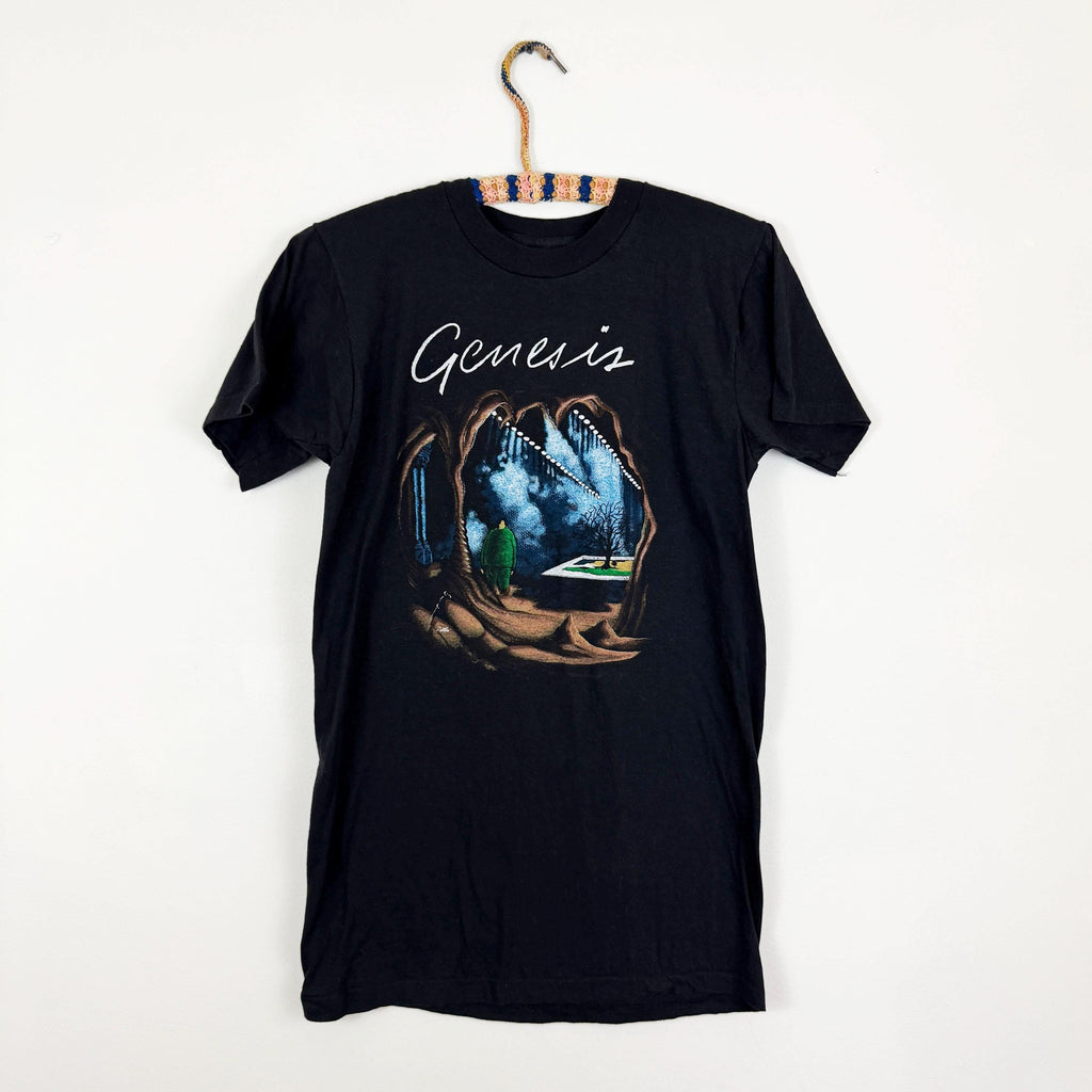 Vintage 1980s Genesis Tour Tee Black Prog Rock Size Small (1)