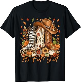 It'S Fall Y'All Howdy Pumpkin Cowboy Boots Thanksgiving (1)