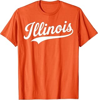 Retro Illinois Tee Vintage Illinois Orange Blue Throwback Il (1)
