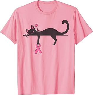 Pink Ribbon Cat Breast Cancer Awareness Unisex T-shirt, Sweatshirt, Hoodie (1)