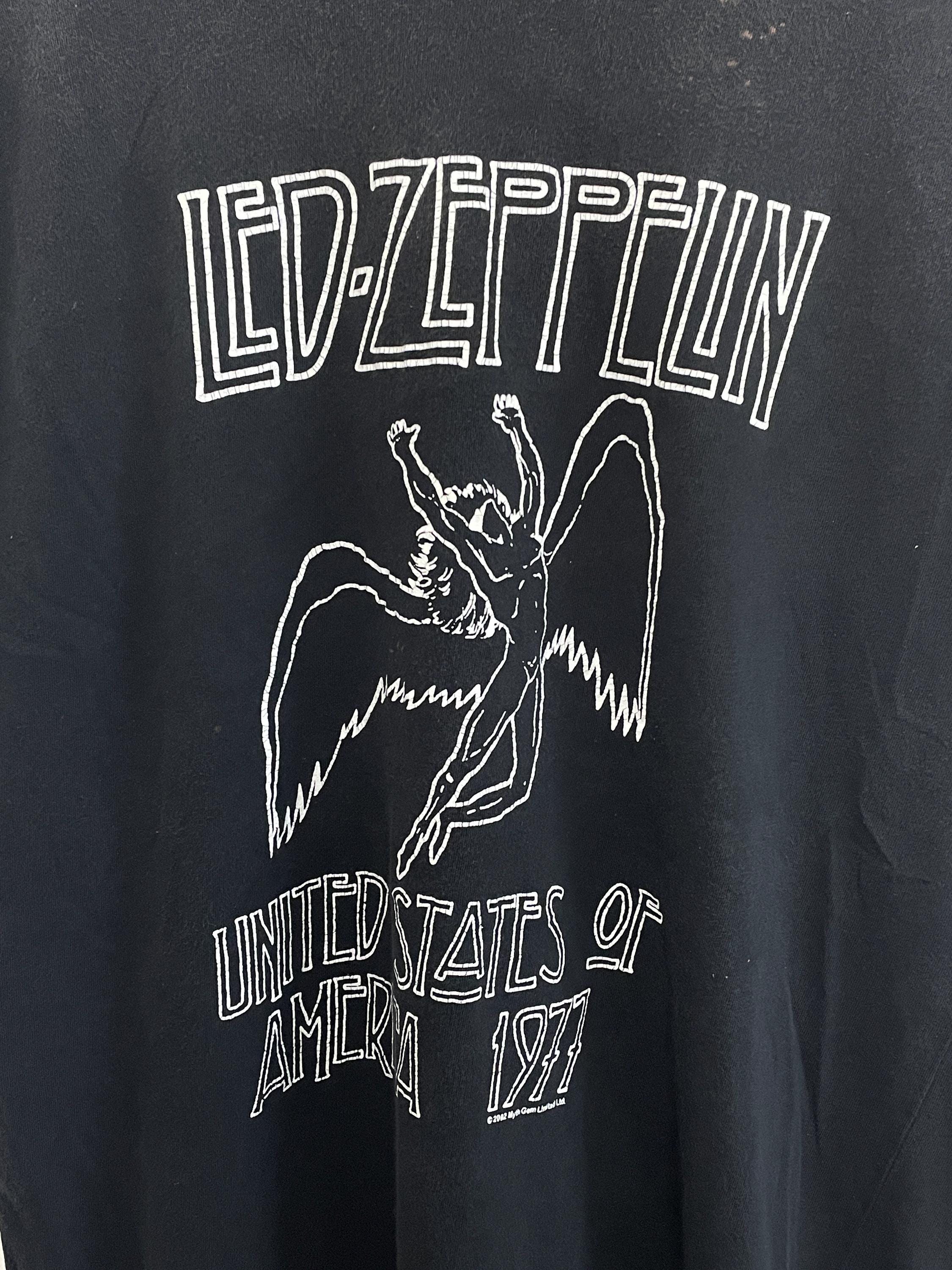 Vintage 2002 Led Zeppelin 1977 Tour America Made Usa Rock Band Concert Fits Size Medium (2)