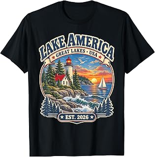 Lake America Est 2026 American Flag Lake Lover Unisex T-shirt, Sweatshirt, Hoodie (1)