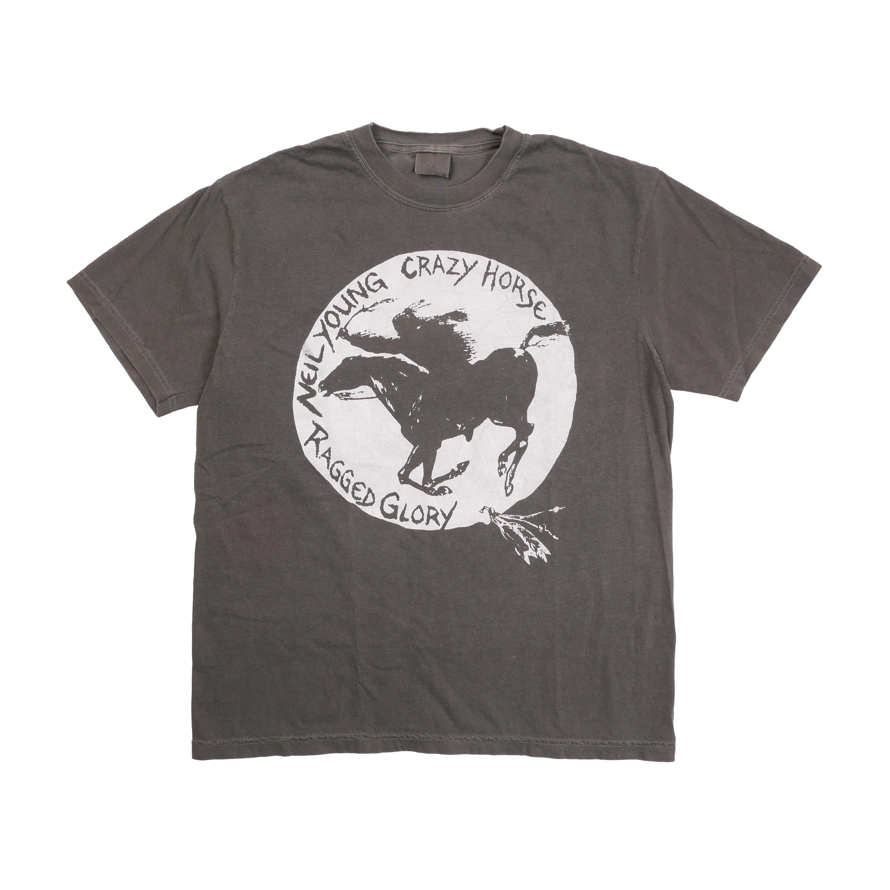 Neil Young Crazy Horse Ragged Glory Tee Indian Horse Vintage Tour Danny Memories Rockets Psyrcle Boxy Ultra Faded Xl (1)