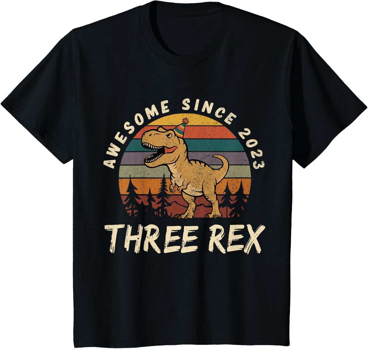 Three Rex 3rd Birthday Dinosaur Year Old Born 2023 Unisex T-shirt, Sweatshirt, Hoodie (1)