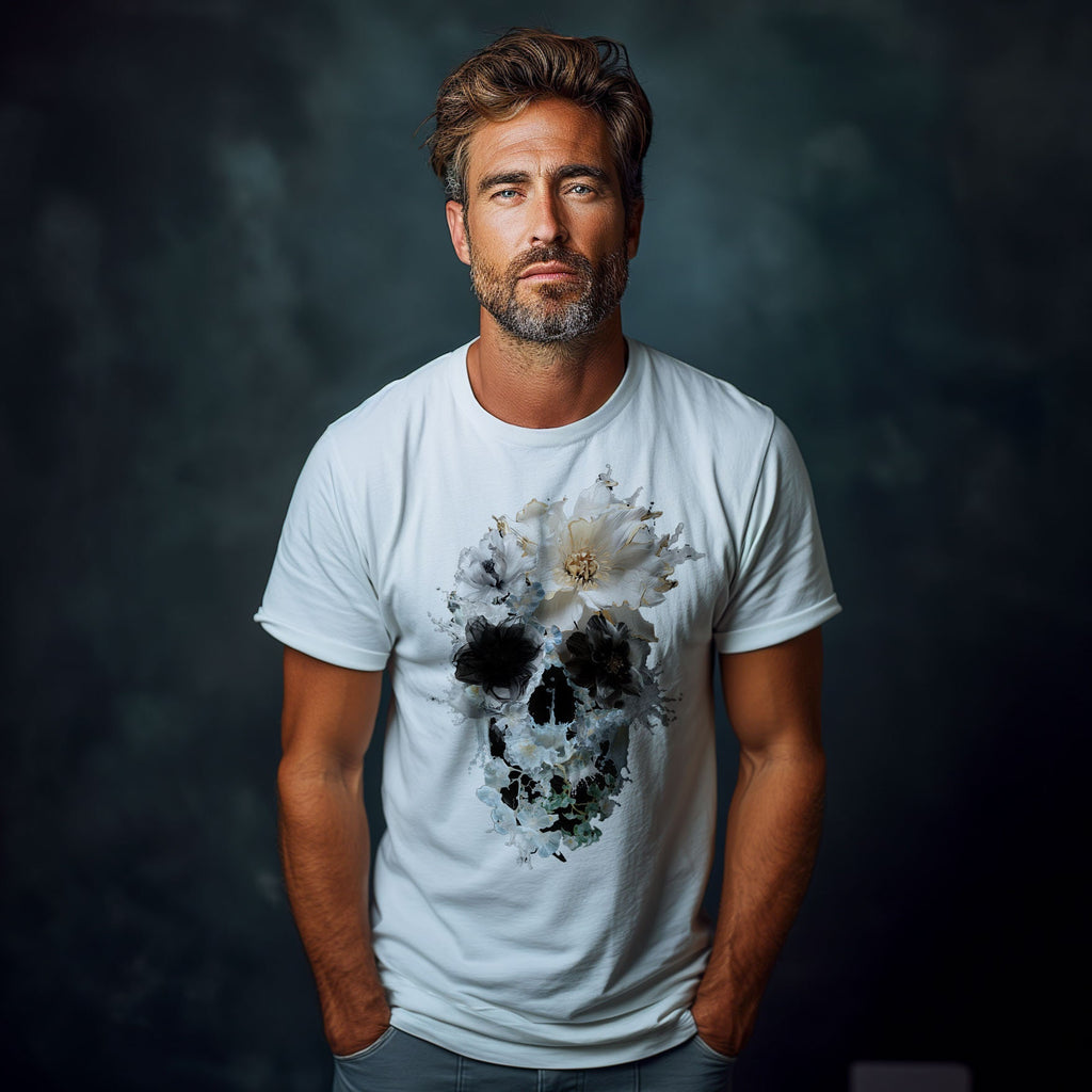 Floral Skull Bella Canvas Unisex T-shirt, Sweatshirt, Hoodie (2)