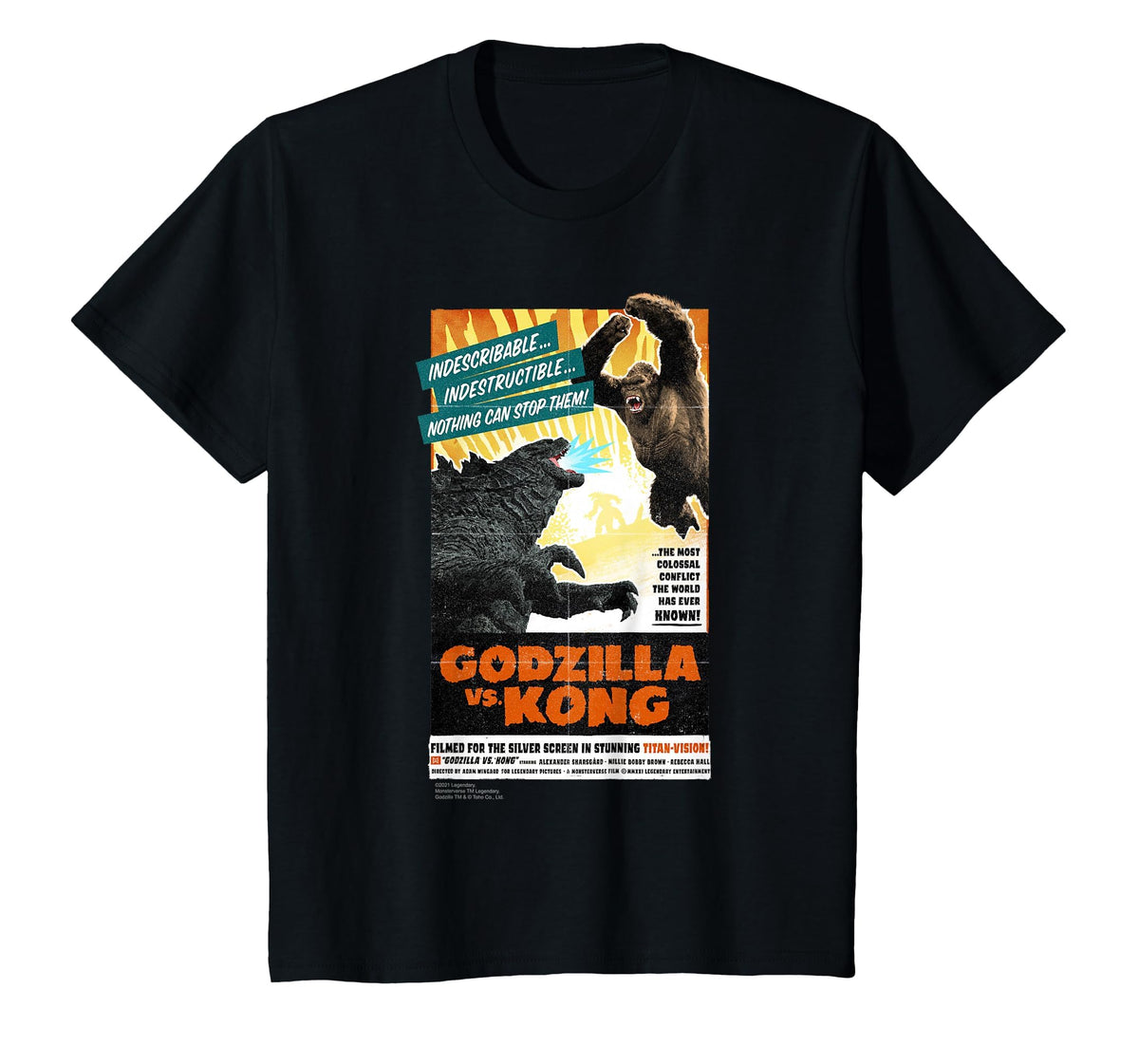 Godzilla Vs Kong Titan-Vision Retro Poster Unisex T-shirt, Sweatshirt, Hoodie (1)
