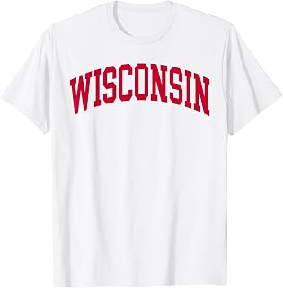 Wisconsin Wi Vintage Athletic Sports Red Unisex T-shirt, Sweatshirt, Hoodie (1)