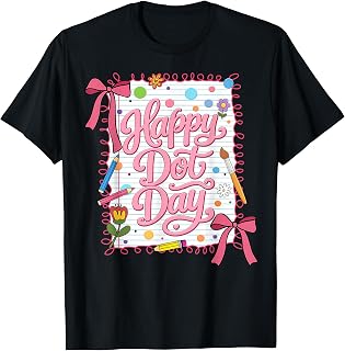Happy Dot Day Teacher Colorful Coquette Bow Unisex T-shirt, Sweatshirt, Hoodie (1)