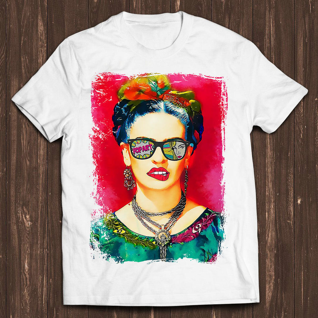 Frida Kahlo Pink Watercolor Lips Bite Gamer Meme Music Tee C1586 (1)