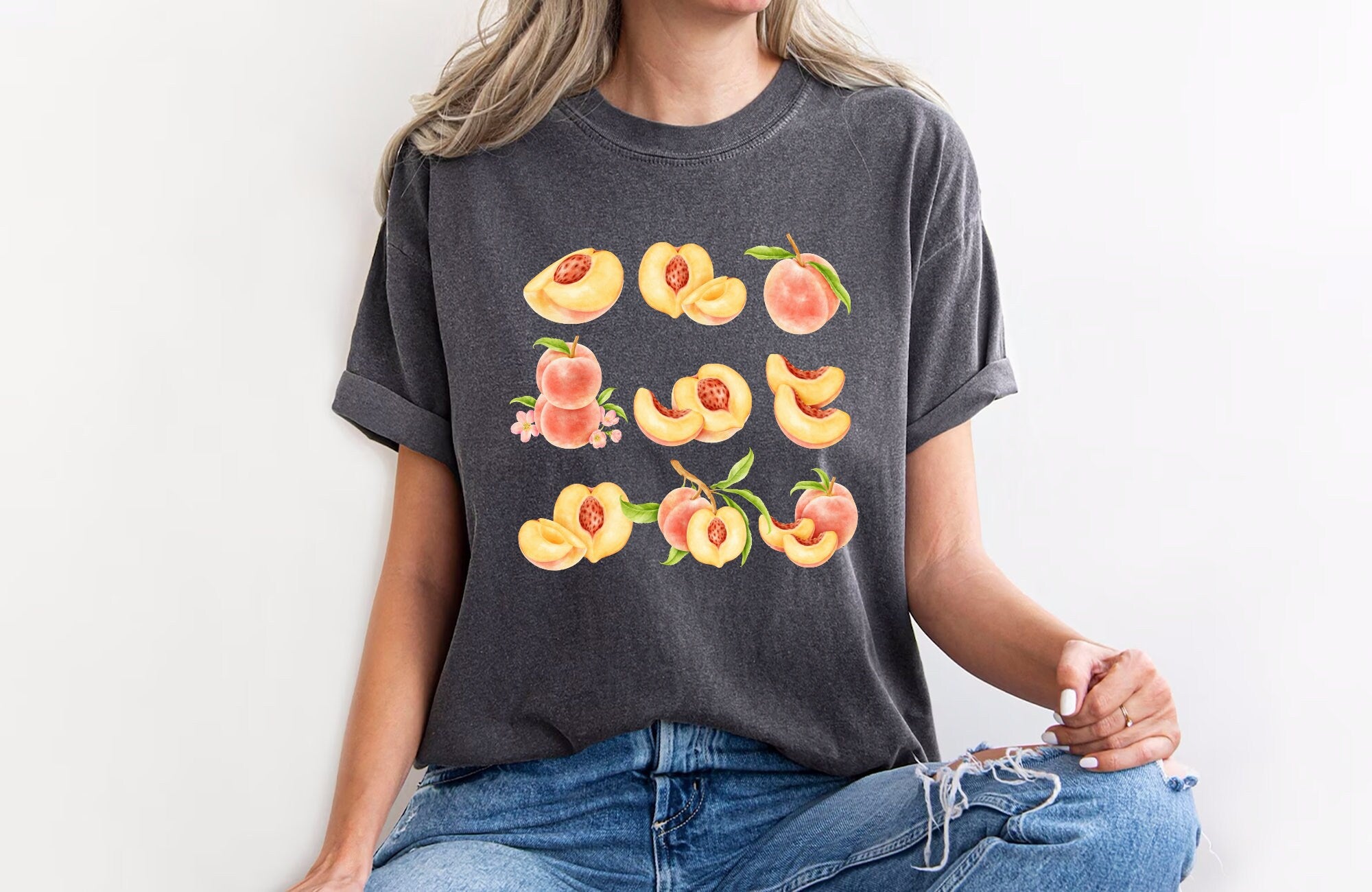 Comfort Colors Peach Vintage Frui Frui Boho Fruit Tee Peach Peach (4)