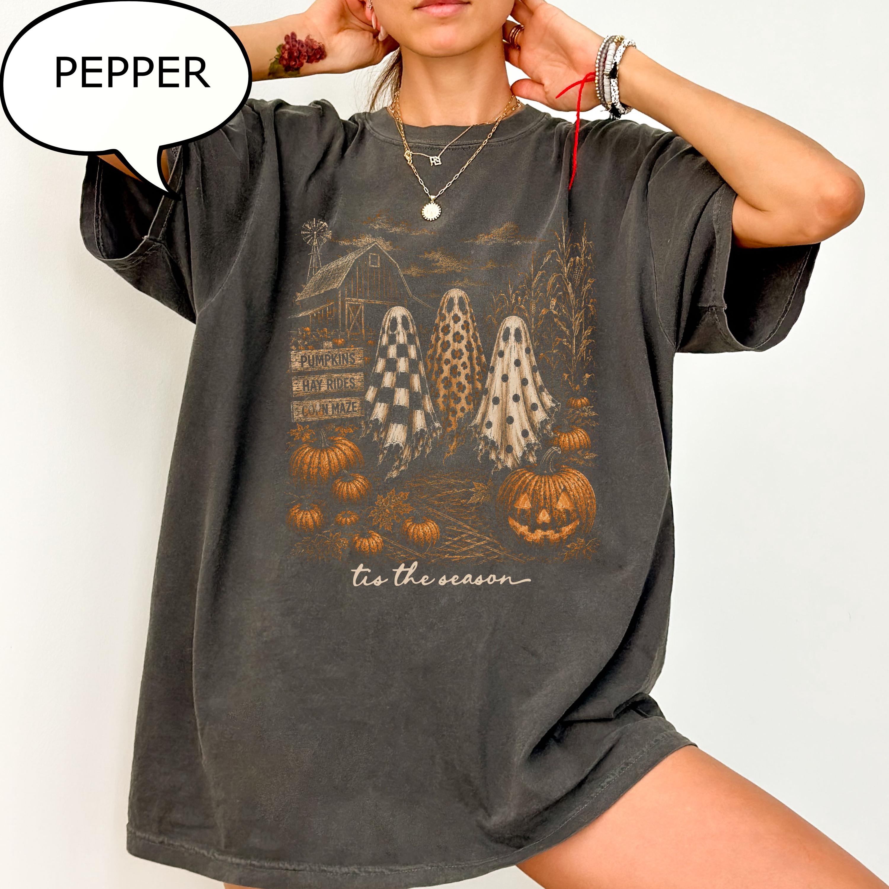 Comfort Colors Tis Season Halloween Ghos Spooky Season Unisex T-shirt, Sweatshirt, Hoodie (1)