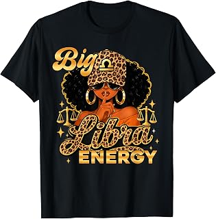 Big Libra Energy Black Woman Leopard Zodiac Birthday Unisex T-shirt, Sweatshirt, Hoodie (1)