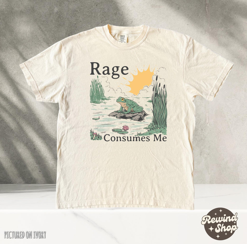 Rage Consumes Frog Pond Meme Frog Vintage Nature Lover Frog Retro (3)