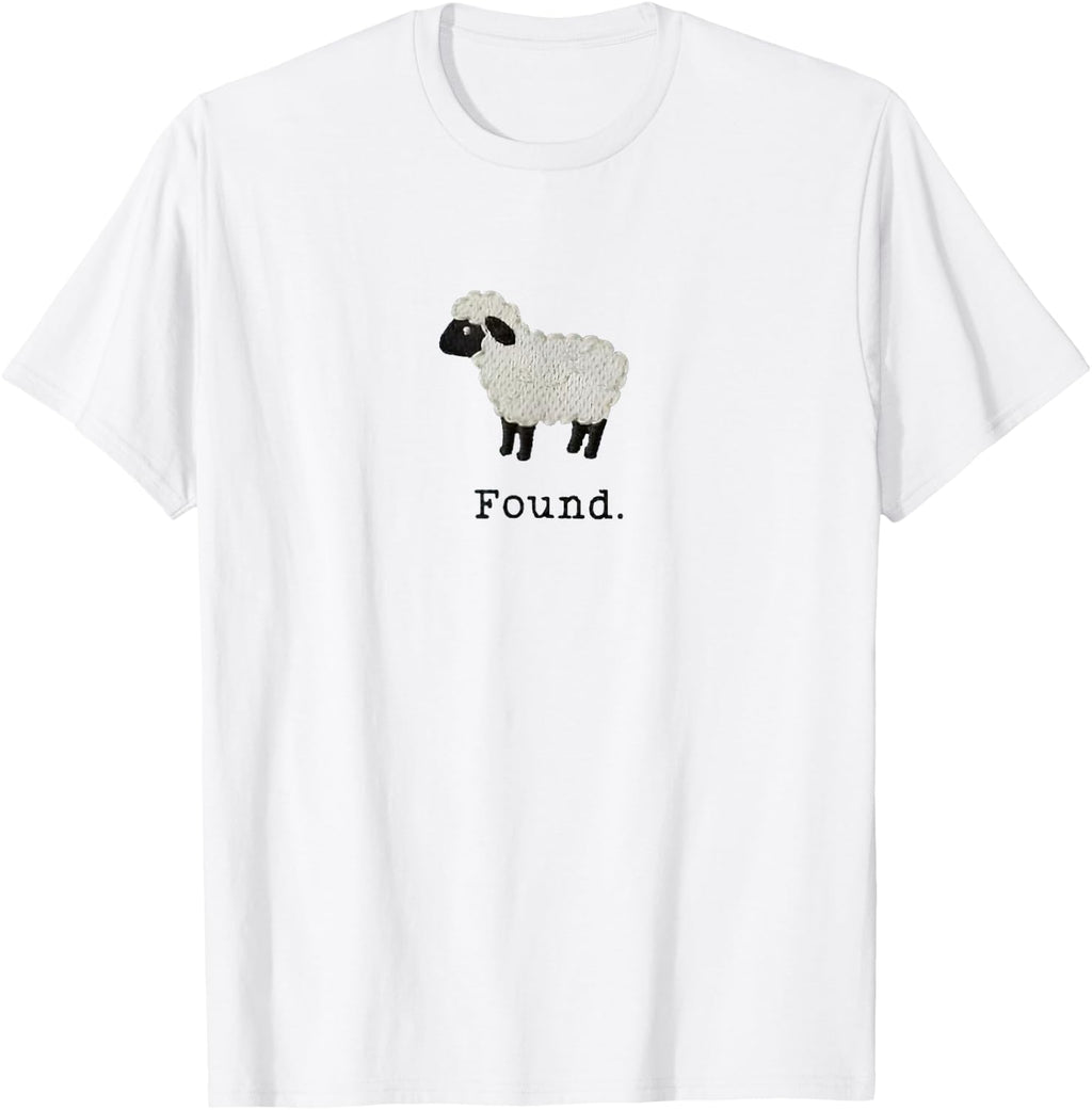 Found Sheep Psalm 23 Christian Faith Lamb Minimalist Unisex T-shirt, Sweatshirt, Hoodie (1)
