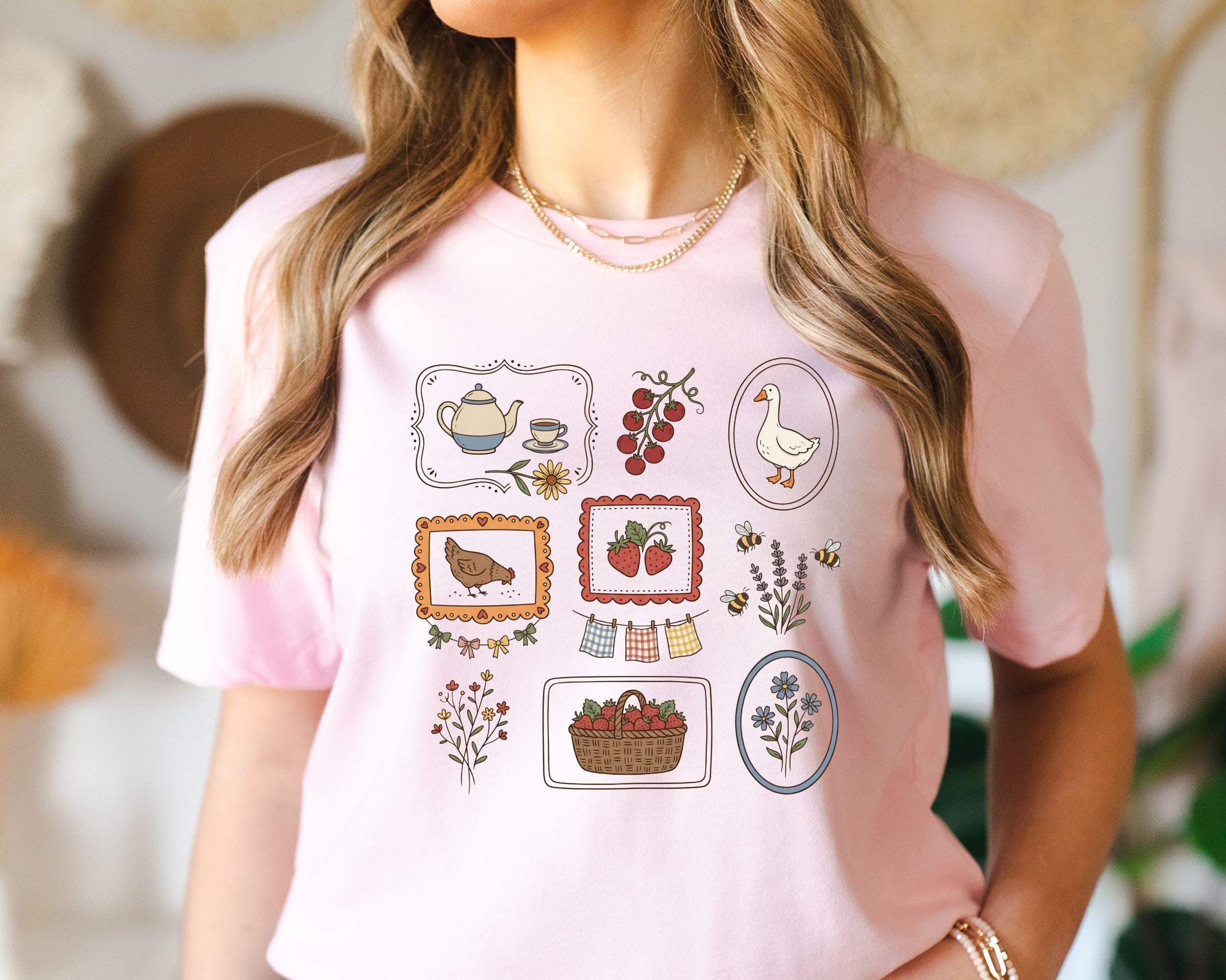 Cottagecore Goose Gardening Summer Spring Unisex T-shirt, Sweatshirt, Hoodie (2)