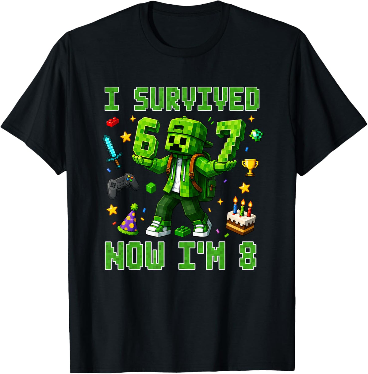Survived Now I'M Gamer 8th Birthday Unisex T-shirt, Sweatshirt, Hoodie (1)