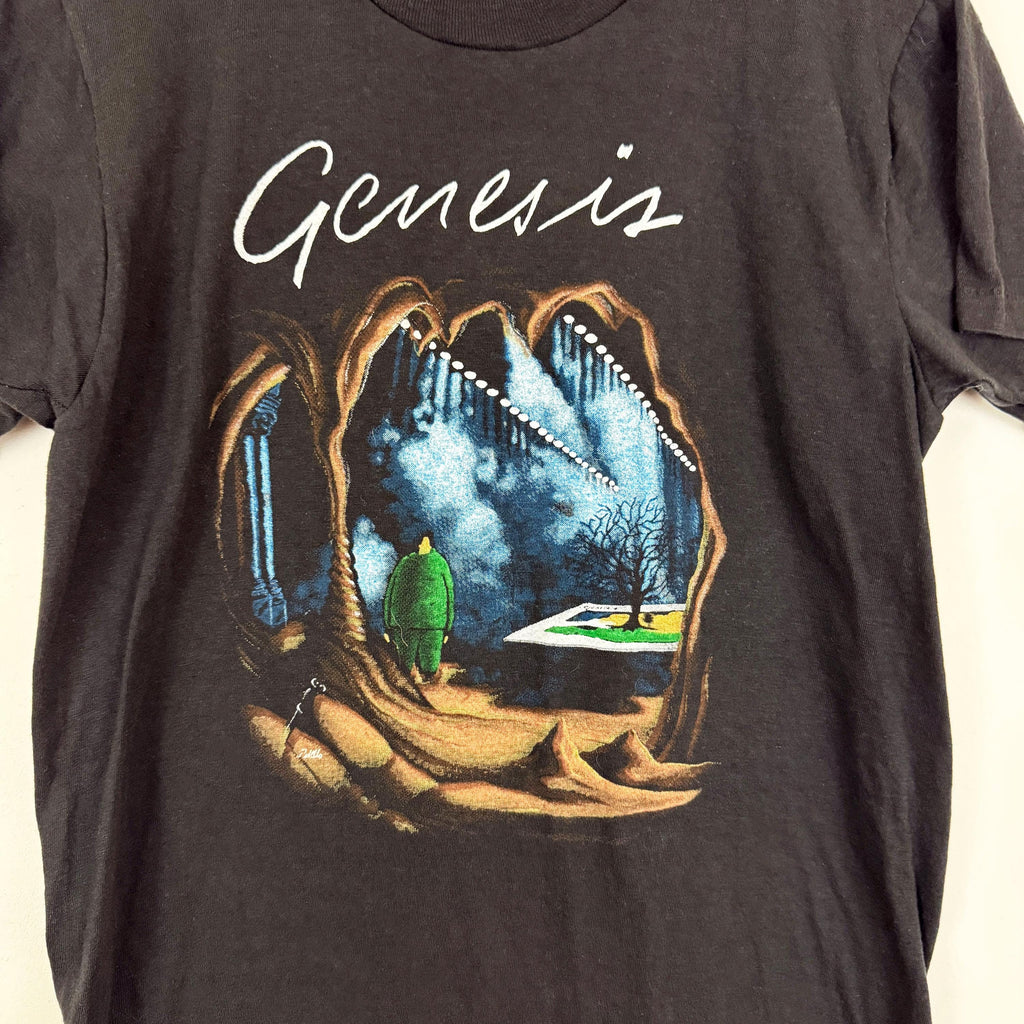 Vintage 1980s Genesis Tour Tee Black Prog Rock Size Small (2)
