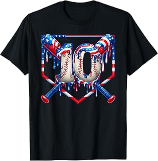 10th Birthday Baseball Drip Usa Flag Boy Double Digits Unisex T-shirt, Sweatshirt, Hoodie (1)