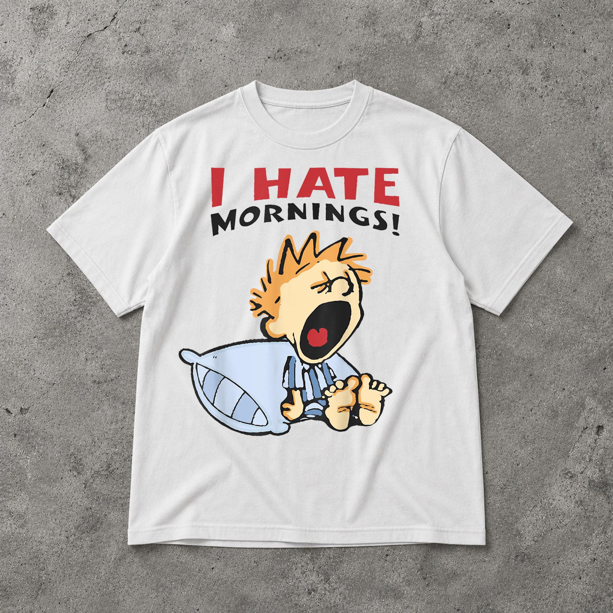 Hate Mornings Introvert Coffee Humor Tired Meme Unisex T-shirt, Sweatshirt, Hoodie (1)