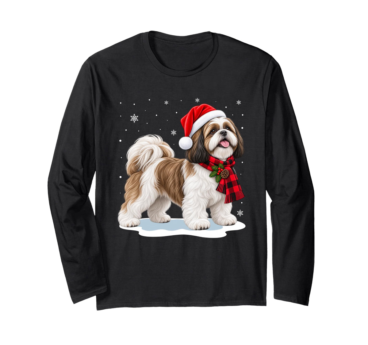 Christmas Dog Shih Tzu Santa Xmas Unisex T-shirt, Sweatshirt, Hoodie (1)
