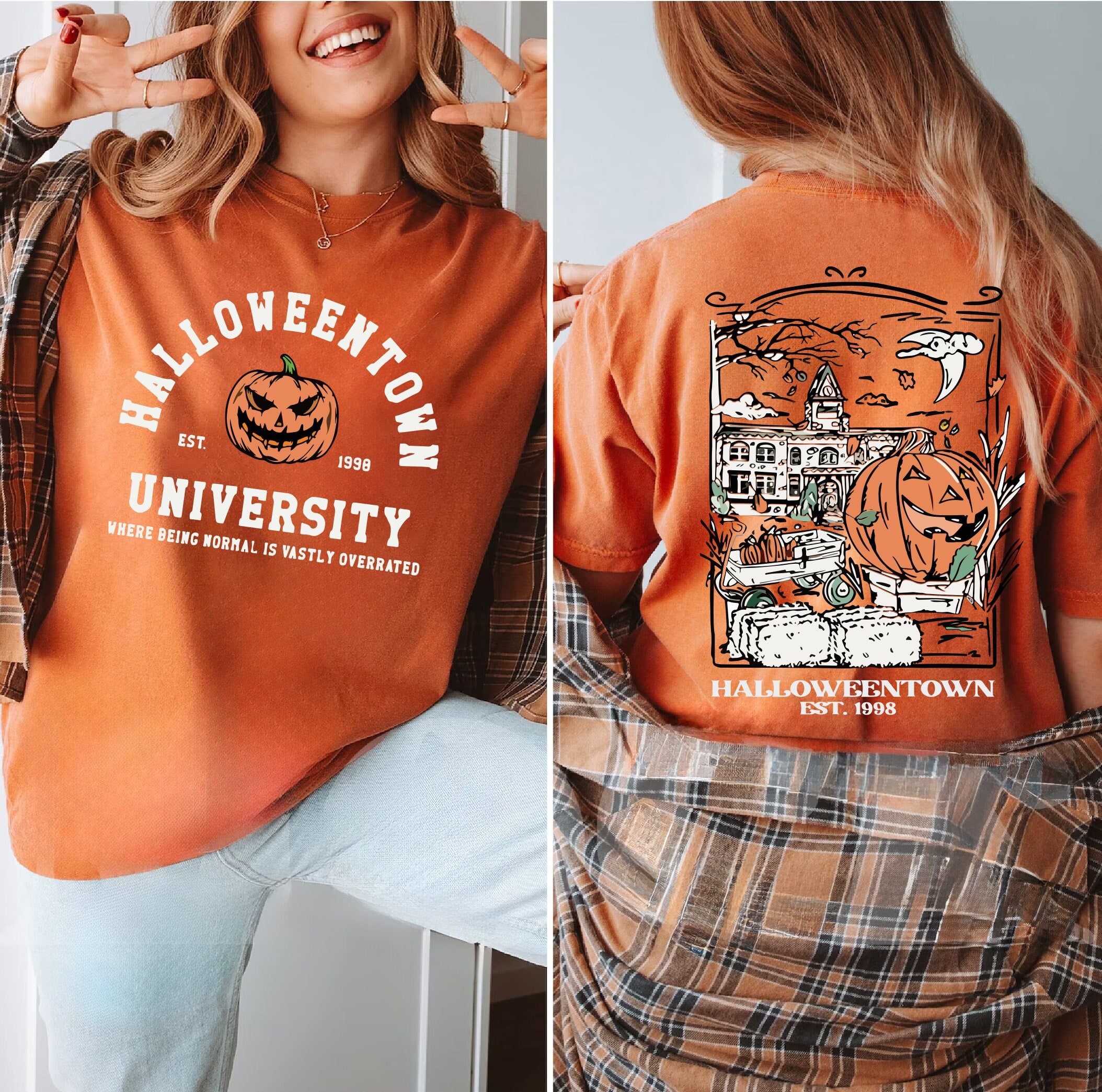 Comfort Colors Vintage Halloweentown 1998 Side Halloweentown University Fall Tee Halloweentown Tee Halloween Retro (2)