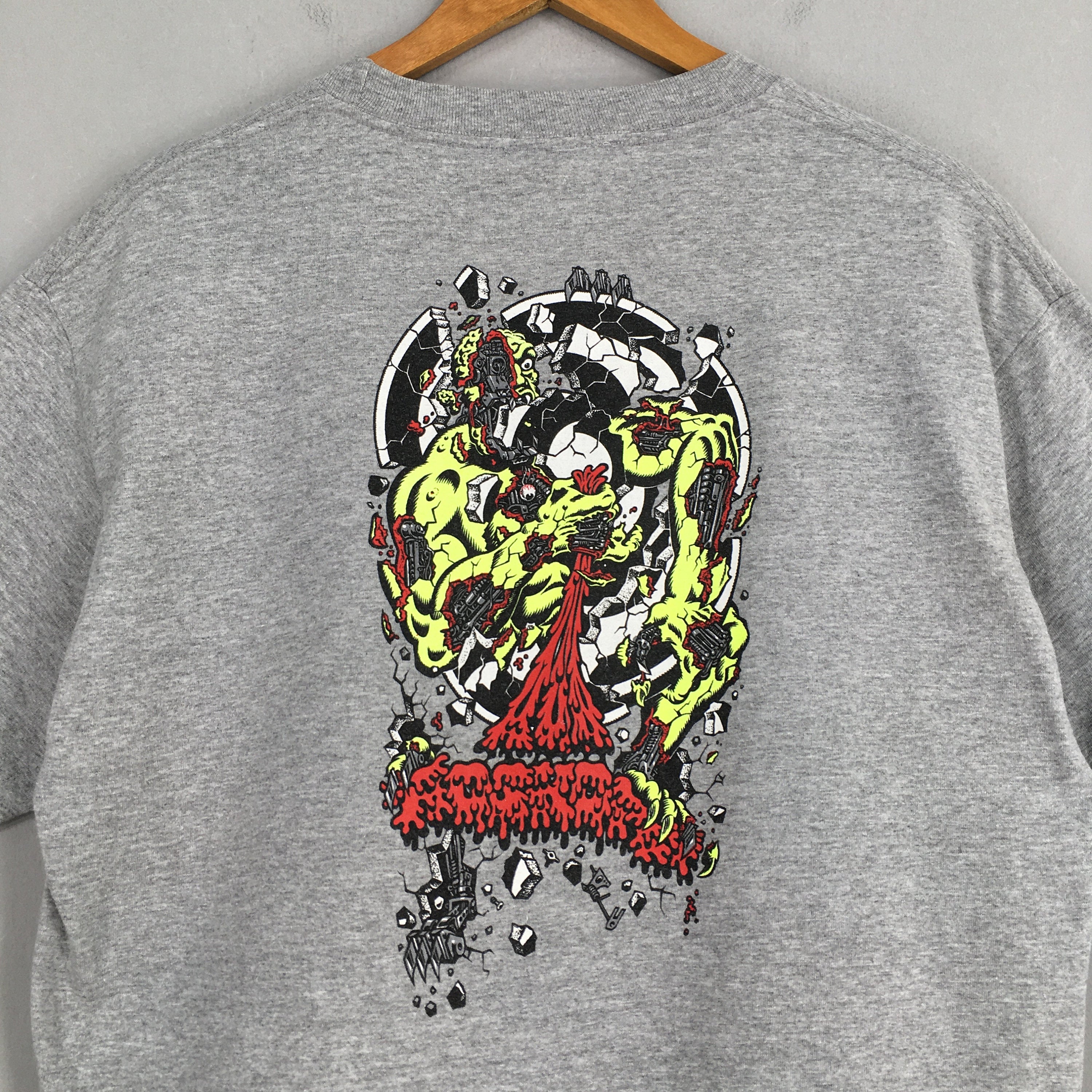 Vintage 90'S Rob Roskopp Pushead Gray Medium Rob Roskopp Skateboard Printed Nhs Streetwear Thrasher Skater Tee Size (2)