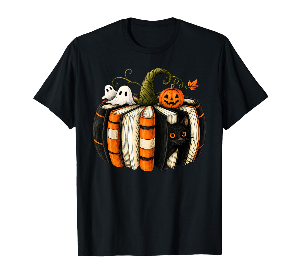 Halloween Reading Pumpkin Book Cat Ghost Librarian Teacher (1)
