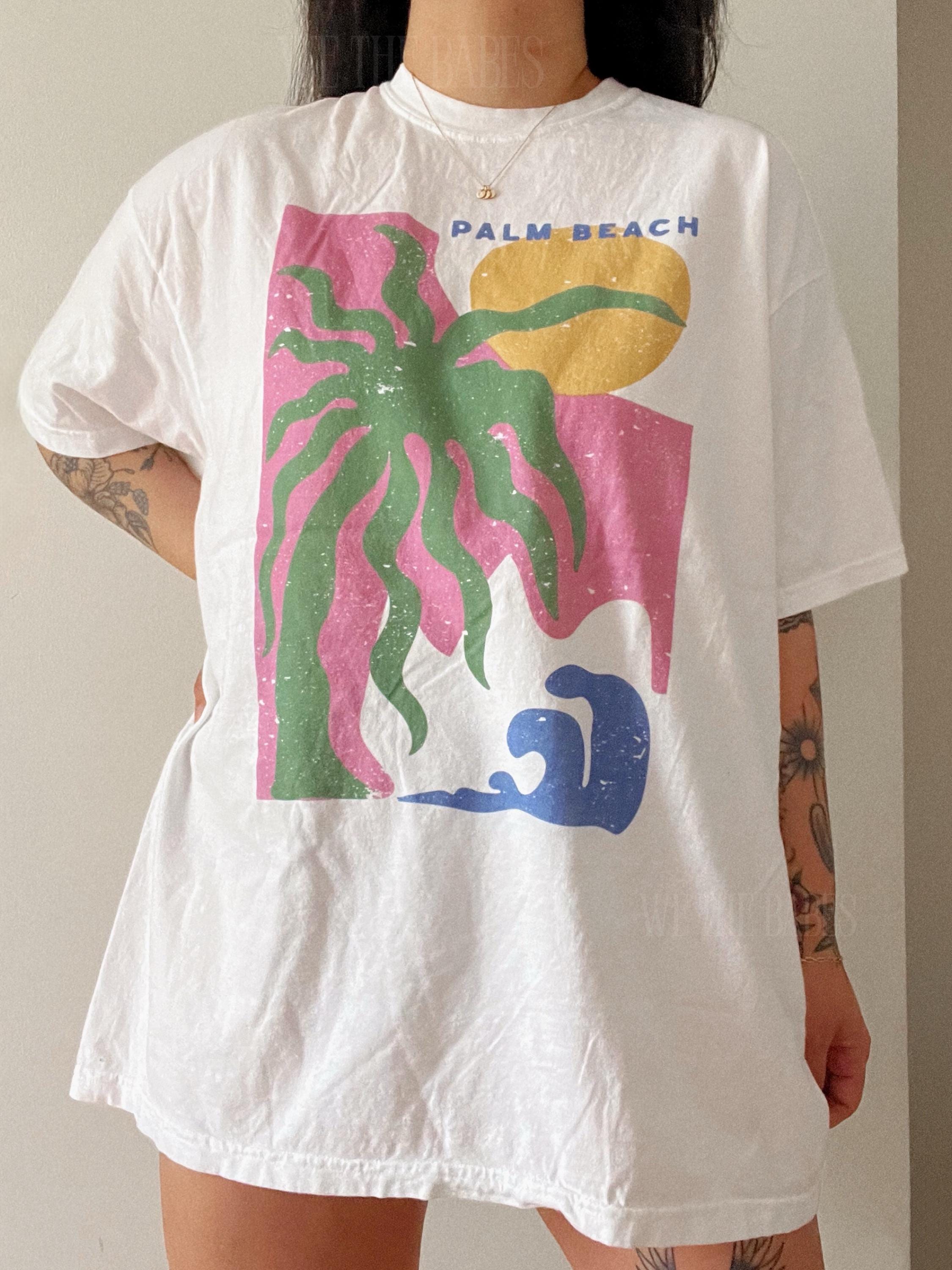 Palm Beach Tee Summer Vintage Inspired Colorful Unisex T-shirt, Sweatshirt, Hoodie (2)