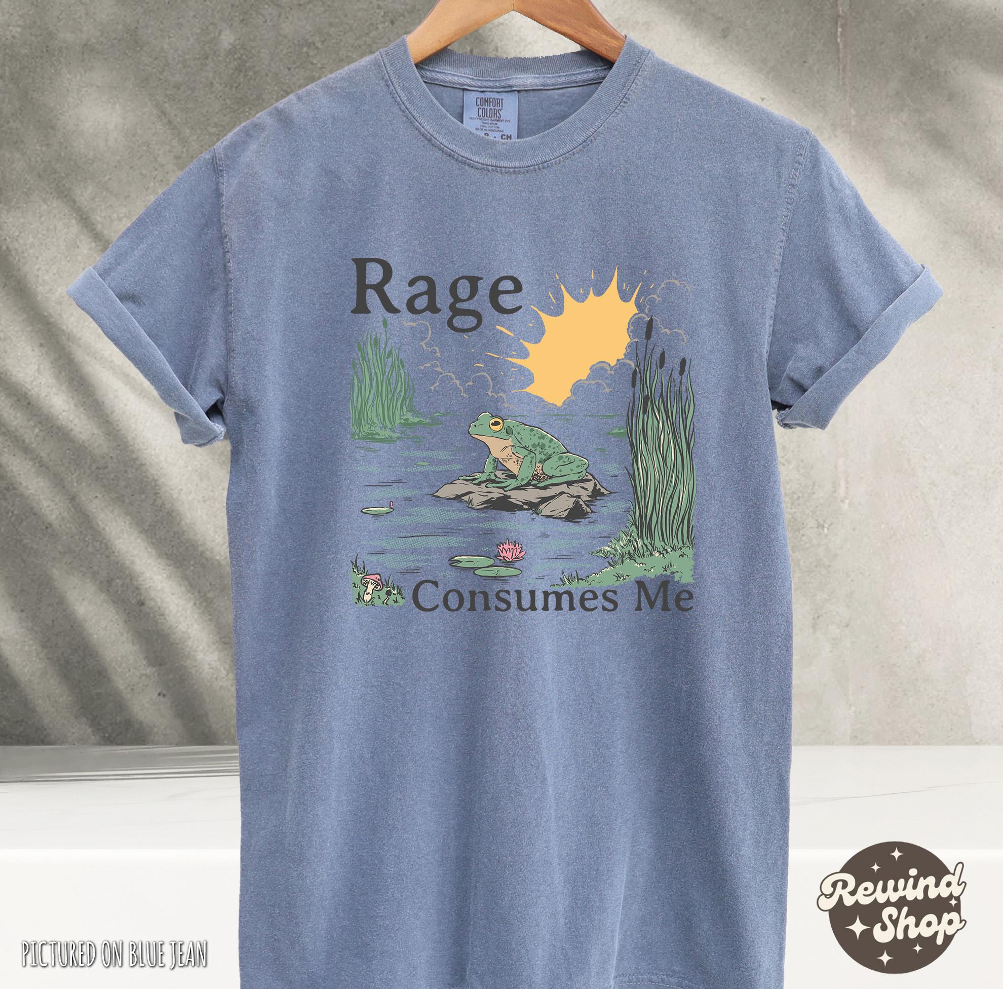 Rage Consumes Frog Pond Meme Frog Vintage Nature Lover Frog Retro (4)