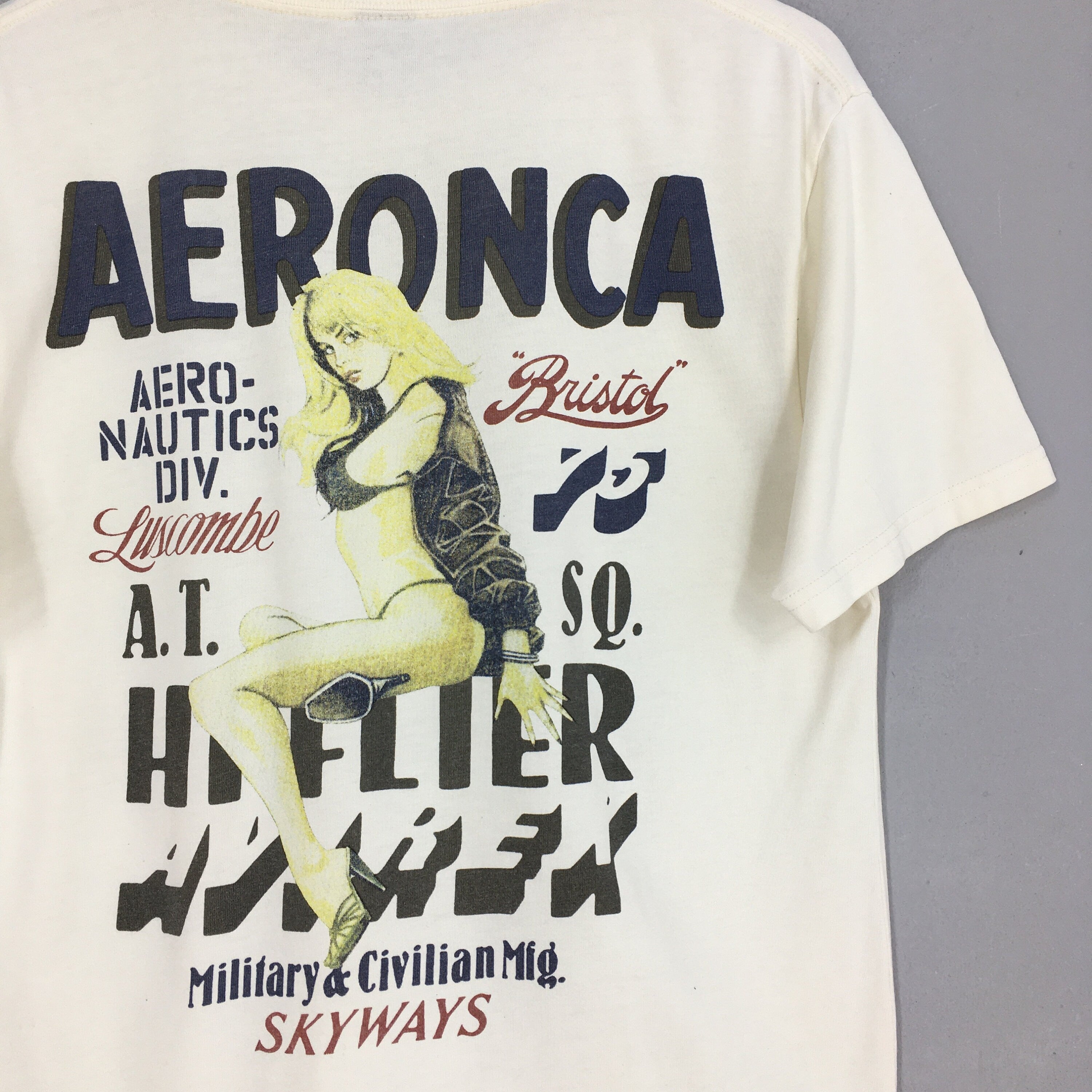 Vintage Avirex Aeronca Skyways Air Force Large Avirex Us Army Aeronautics Division 75th Fighter Squadron Tee Usaf Avirex Tees Size (2)