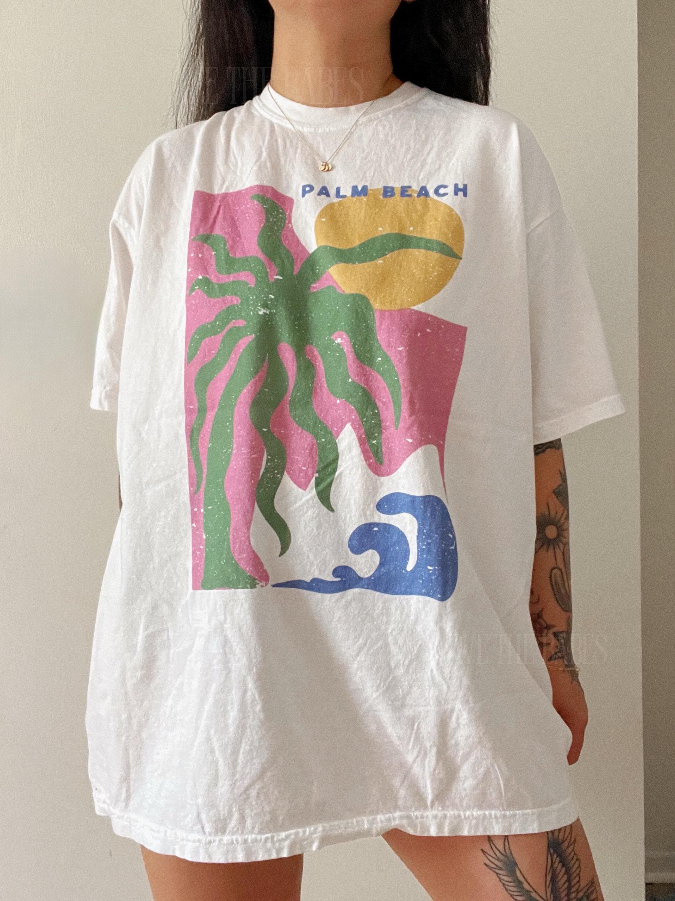 Palm Beach Tee Summer Vintage Inspired Colorful Unisex T-shirt, Sweatshirt, Hoodie (3)