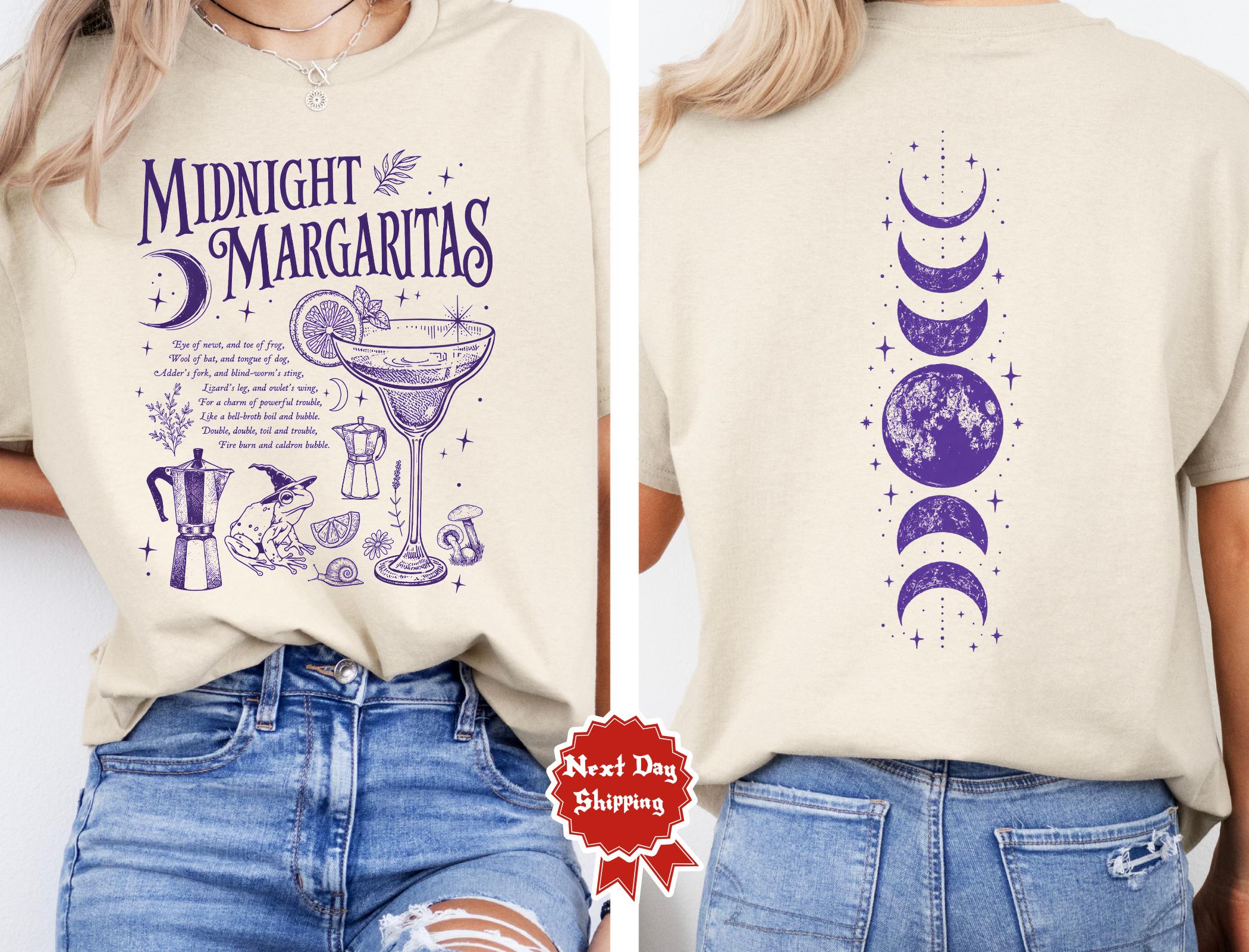 Retro Midnight Margaritas Practical Magic Tee Retro Halloween Movie Tequila Spooky Season (1)