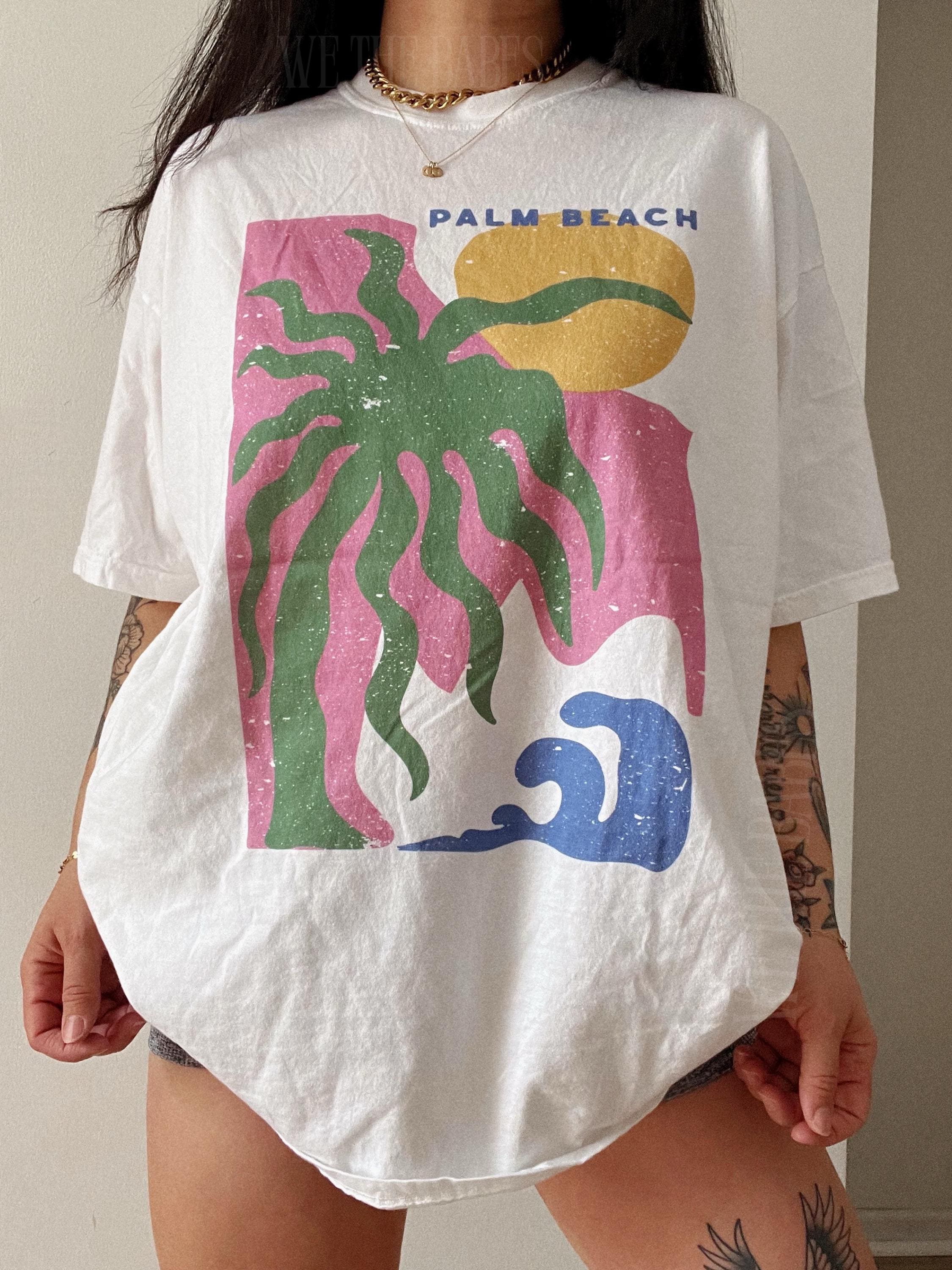Palm Beach Tee Summer Vintage Inspired Colorful Unisex T-shirt, Sweatshirt, Hoodie (1)
