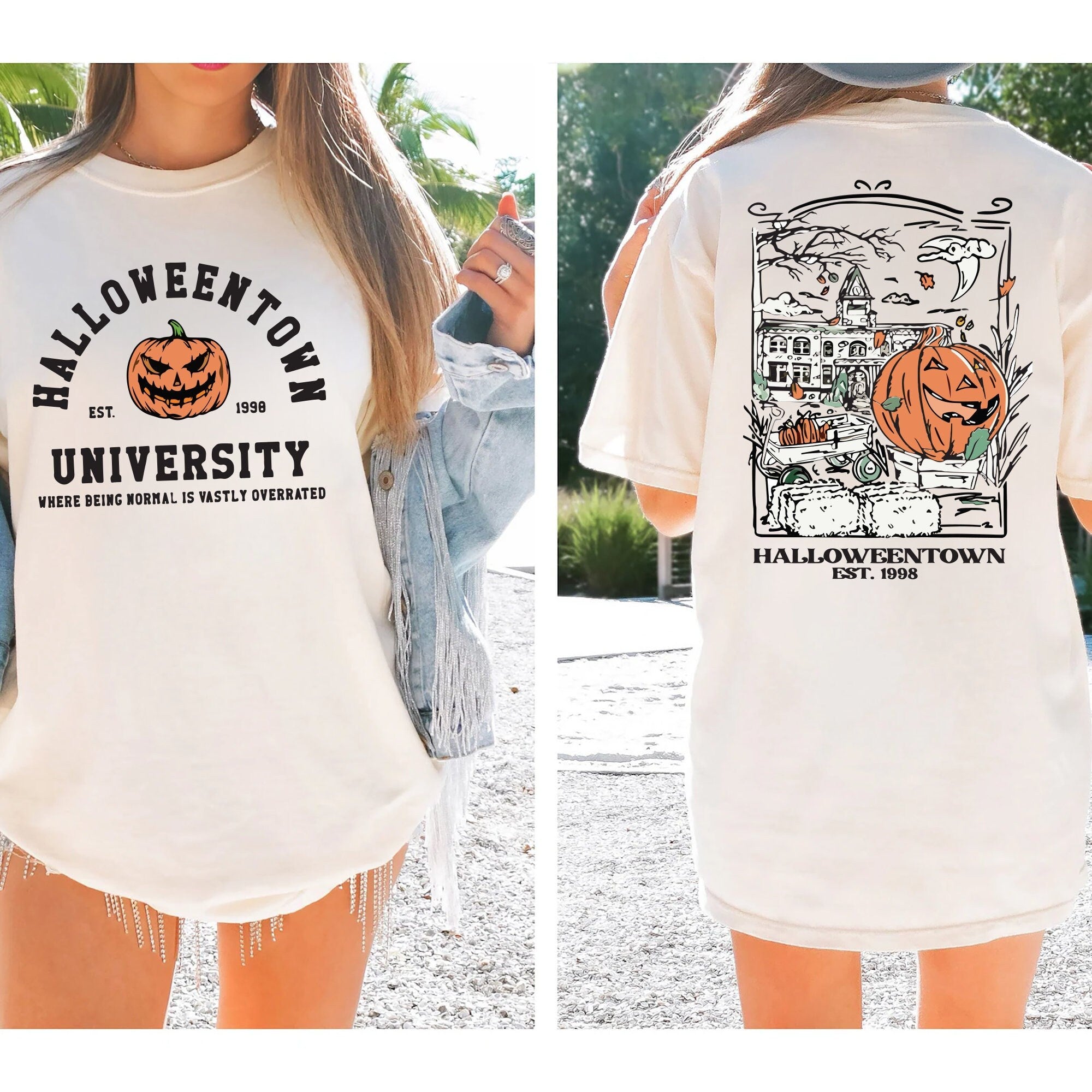 Comfort Colors Vintage Halloweentown 1998 Side Halloweentown University Fall Tee Halloweentown Tee Halloween Retro (1)