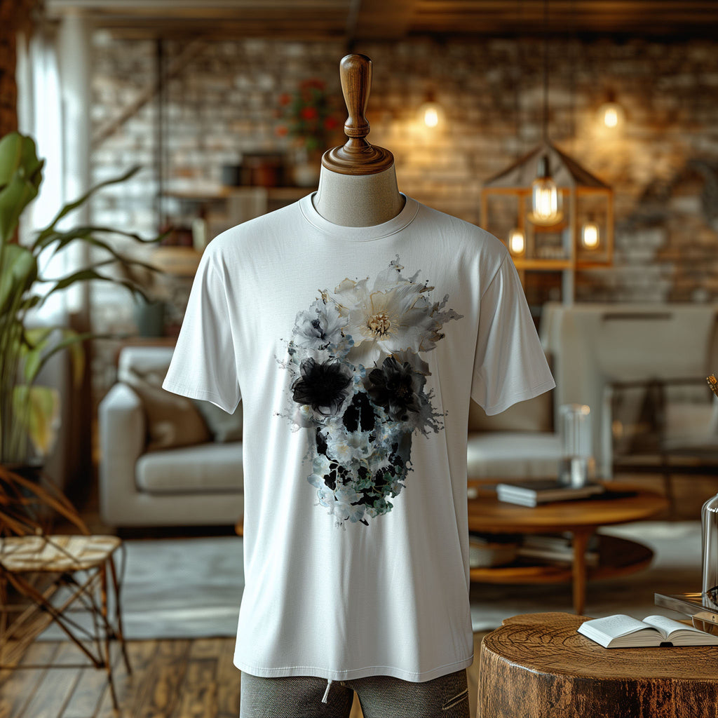 Floral Skull Bella Canvas Unisex T-shirt, Sweatshirt, Hoodie (4)