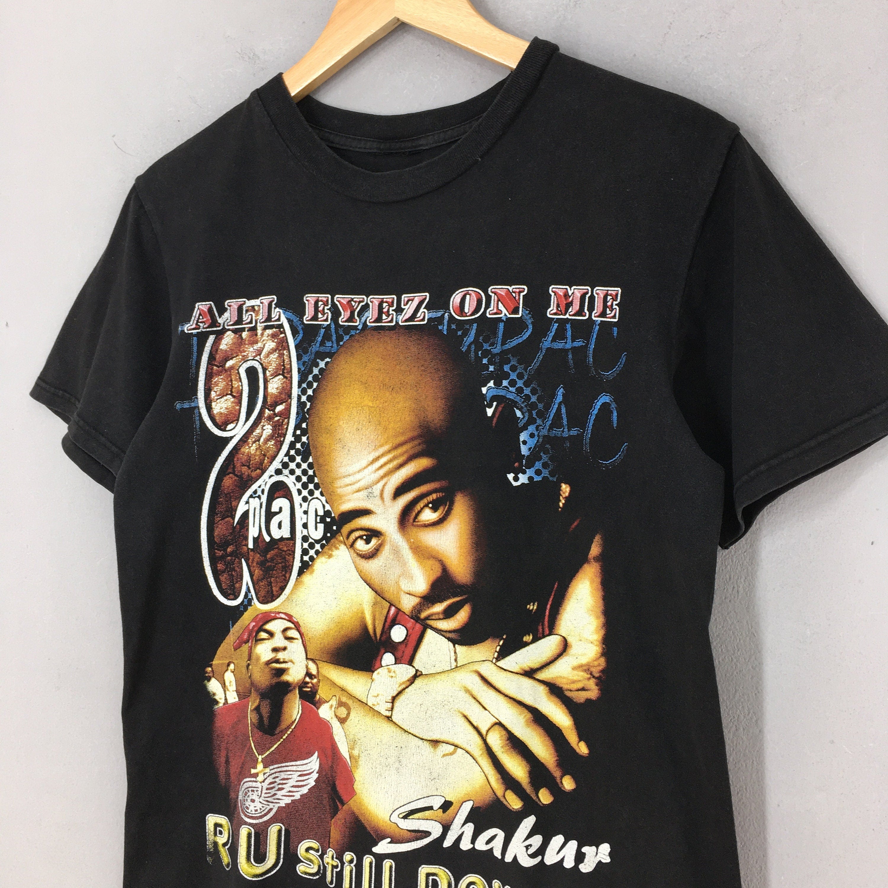 Vintage 90'S Tupac Shakur Rapper Makaveli Tees Small 2pac Eyez Hip Hop Festival Concert Music Rap Size (3)