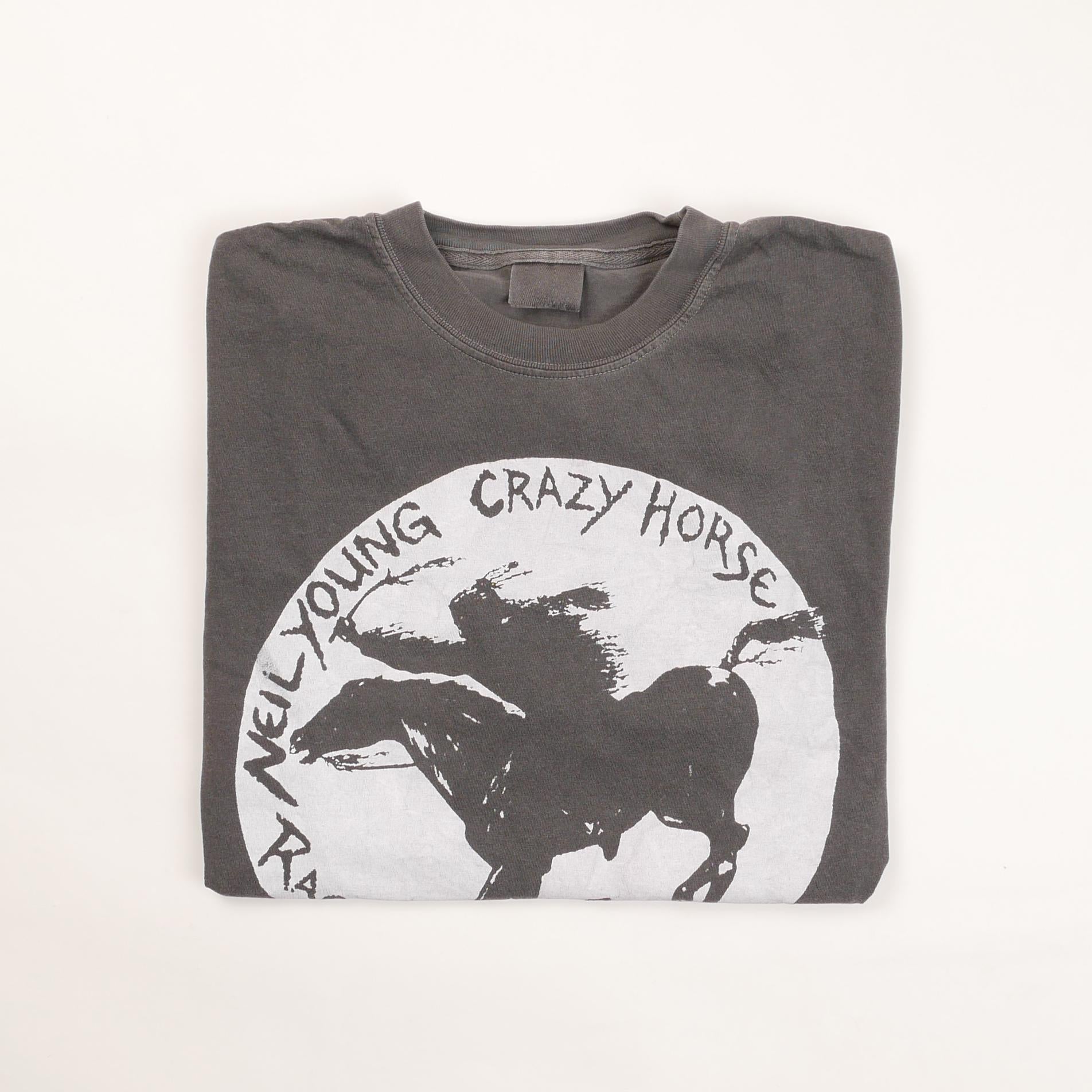 Neil Young Crazy Horse Ragged Glory Tee Indian Horse Vintage Tour Danny Memories Rockets Psyrcle Boxy Ultra Faded Xl (2)