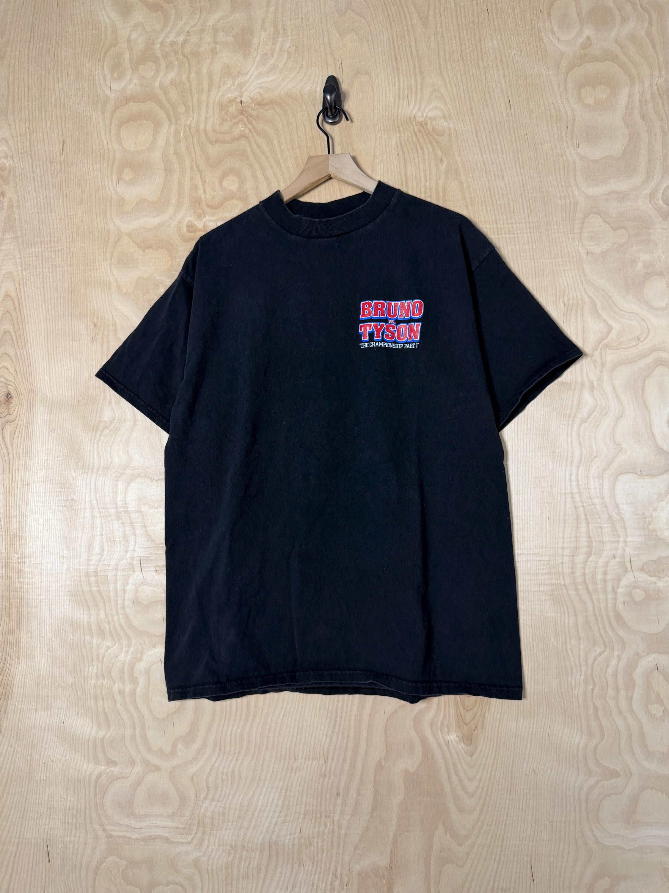 Vintage 90s Mike Tyson Frank Bruno Fight Promo Black Size Xl (2)