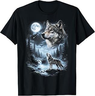 Wolf Howling Moon 90'S Retro Unisex T-shirt, Sweatshirt, Hoodie (1)