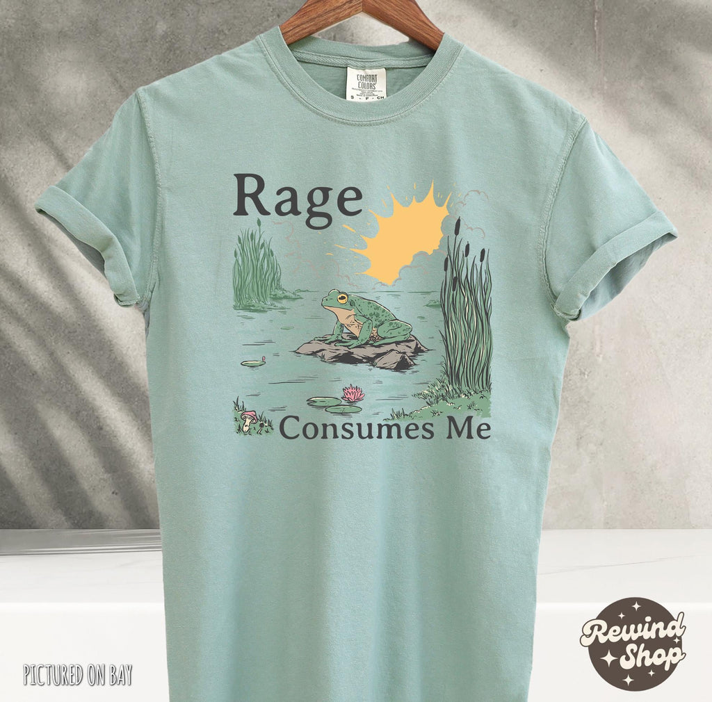 Rage Consumes Frog Pond Meme Frog Vintage Nature Lover Frog Retro (1)