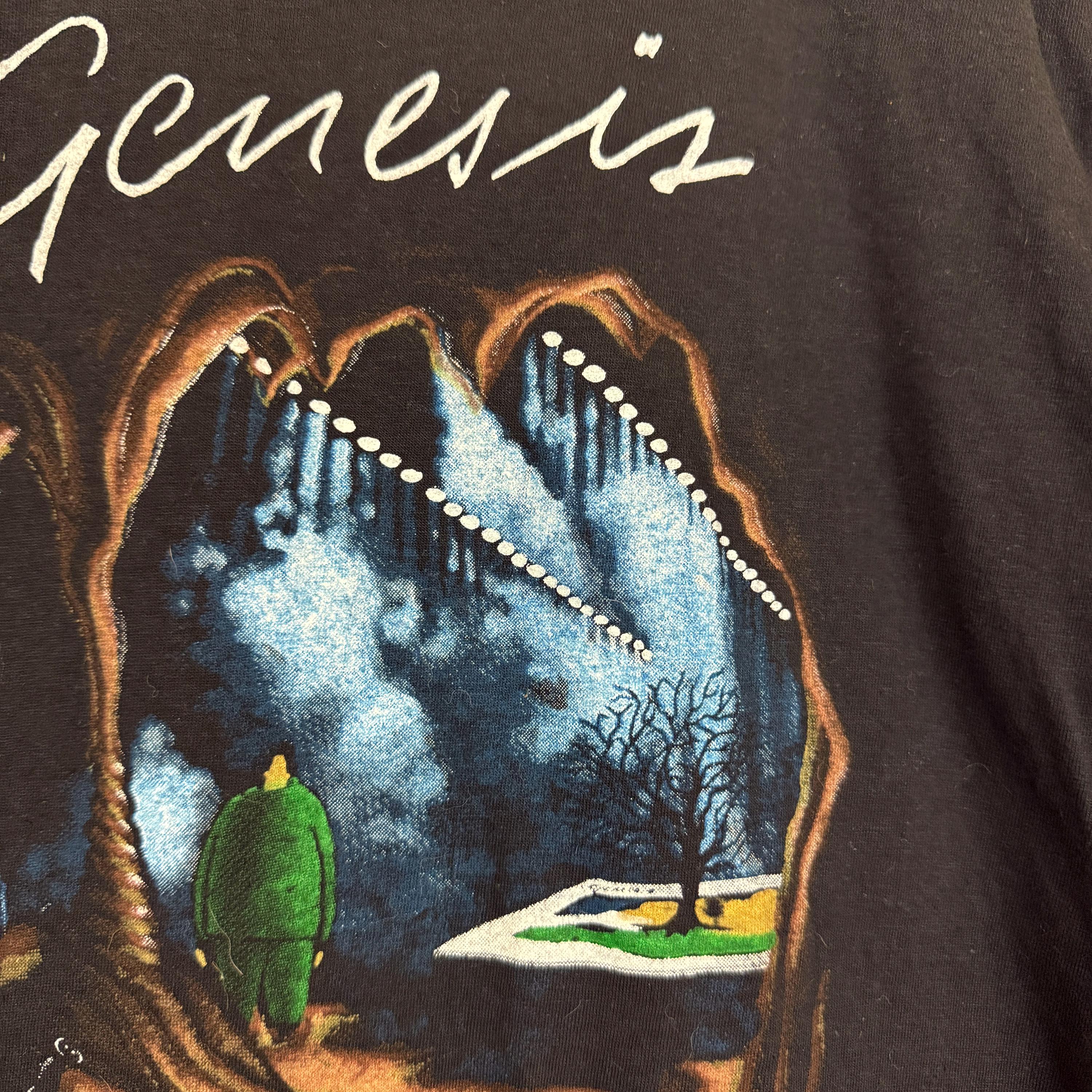 Vintage 1980s Genesis Tour Tee Black Prog Rock Size Small (4)