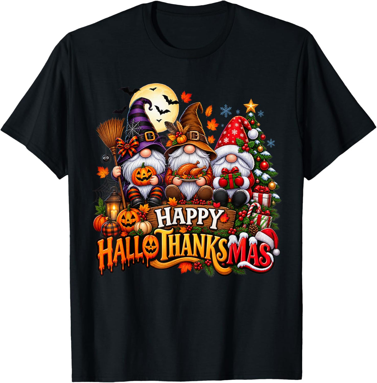 Happy Hallothanksmas Gnomes Halloween Thanksgiving Christmas (1)