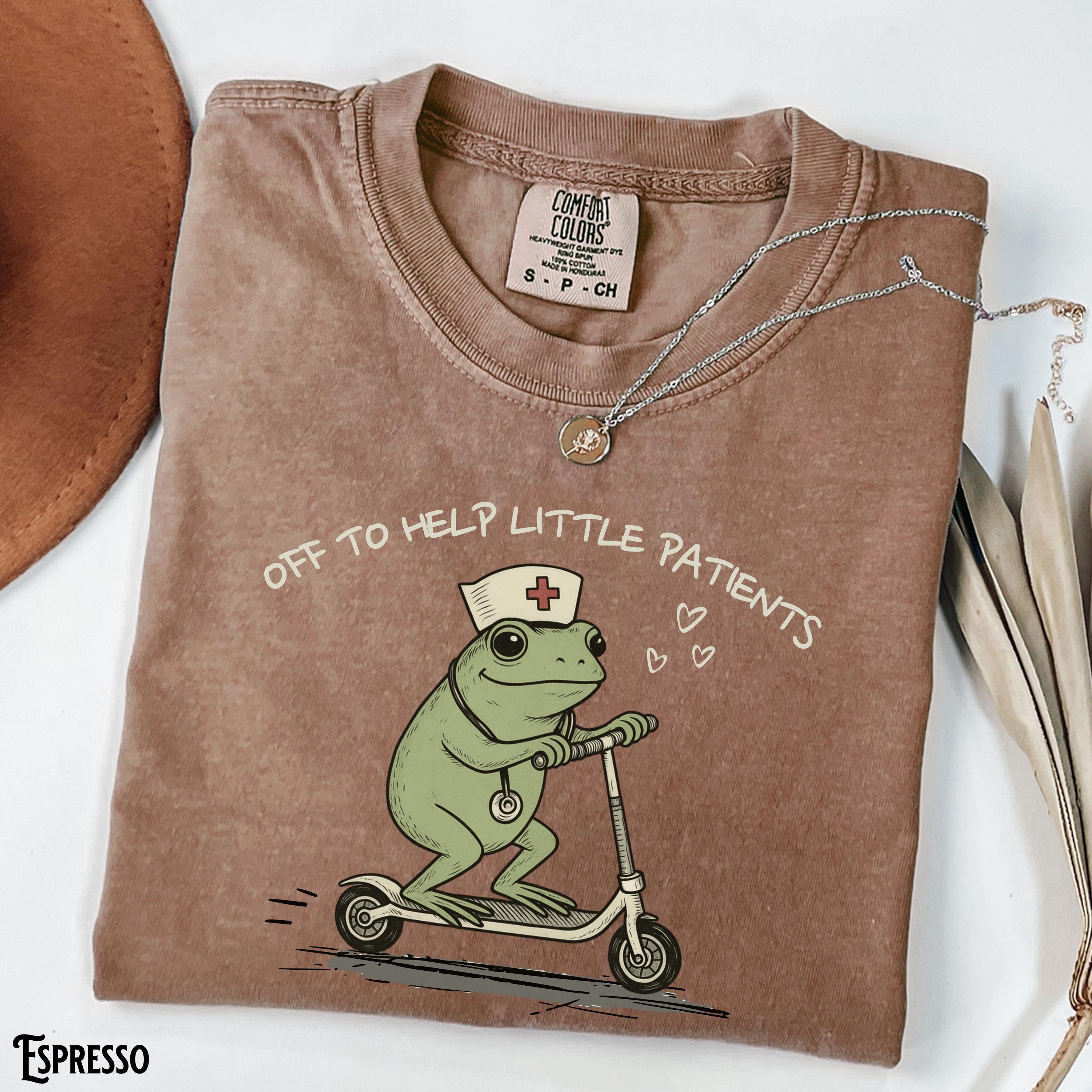 Comfort Colors Pediatrics Peds Nurse Garment-Dyed Tee Frog Off Help Little Patients Peds Humor (4)