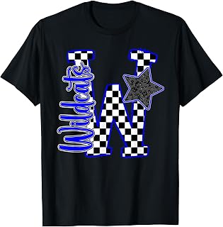 Blue Wildcats Checkered Star Leopard School Spirit Unisex T-shirt, Sweatshirt, Hoodie (1)