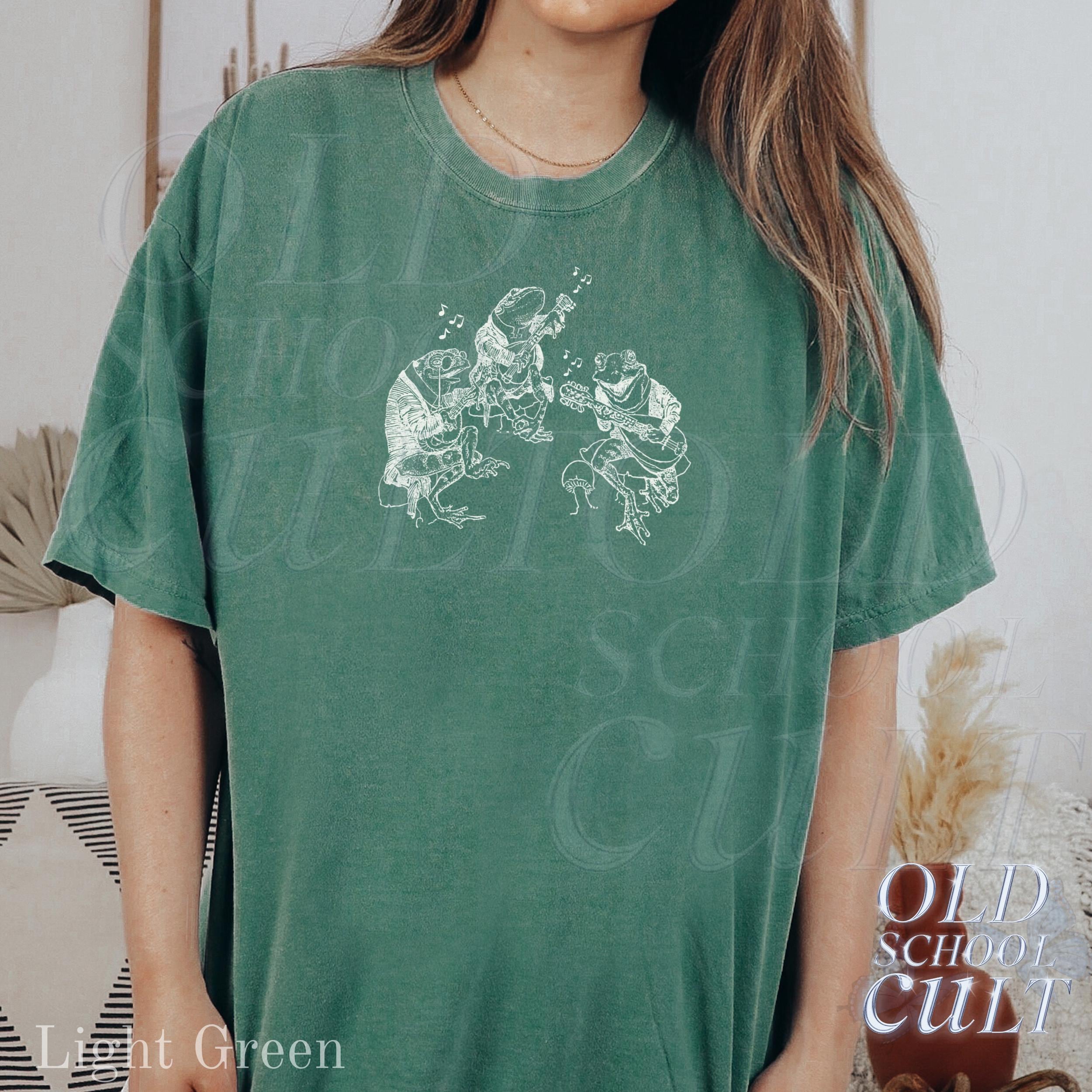 Frog Musicians 90s Retro Comfort Colors Vintage Frog Frog Tee Frog Lovers Tee Beige (4)