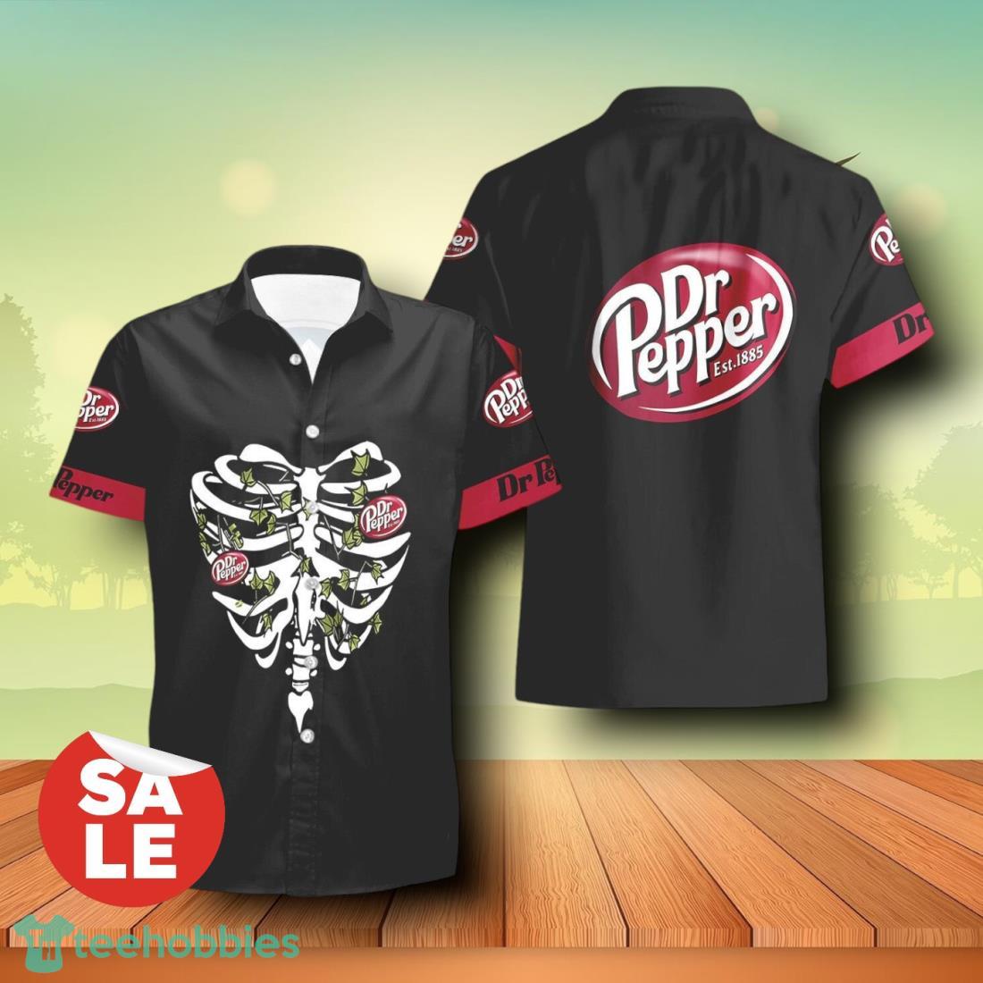Dr Pepper Chest Bone Summcer Halloween Combo Hawaiian Shirt & Shorts For Men Women