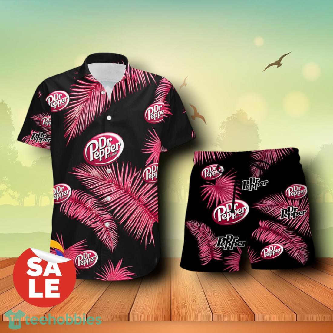 Dr Pepper Palm Leaves Summer Combo Hawaiian Shirt & Shorts For Men Women