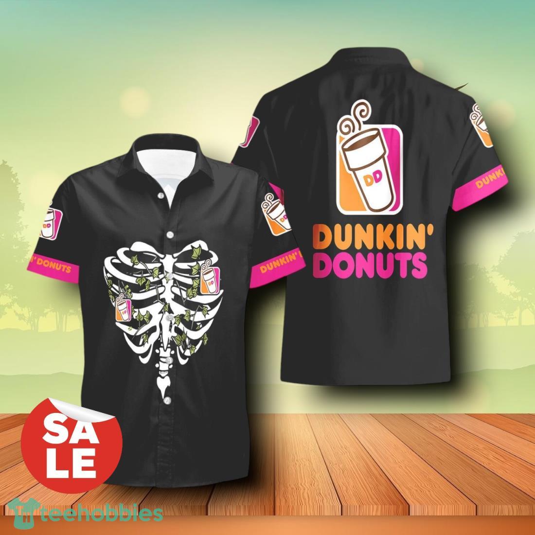 Dunkin Donuts Chest Bone Summcer Halloween Combo Hawaiian Shirt & Shorts For Men Women